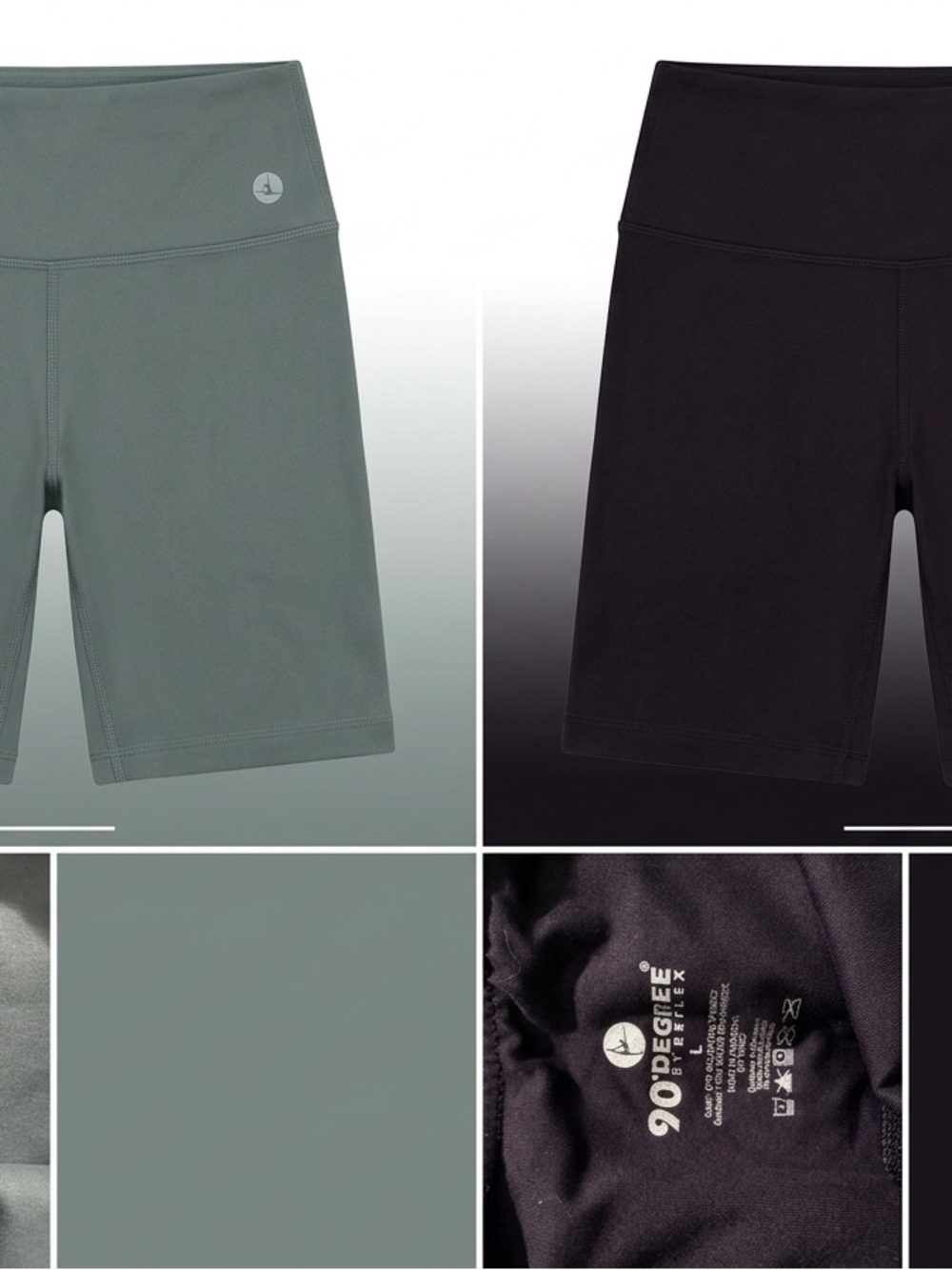 90 Degree by Reflex High Rise Athletic Shorts Bundle Size L Green & Black